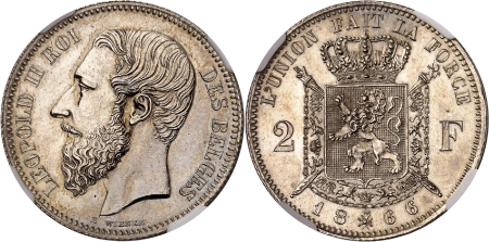 Léopold II (1865-1909) - 2 francs - 1866