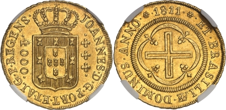 Jean Prince Régent (1799-1816) - 4.000 reis or - 1811 R Rio