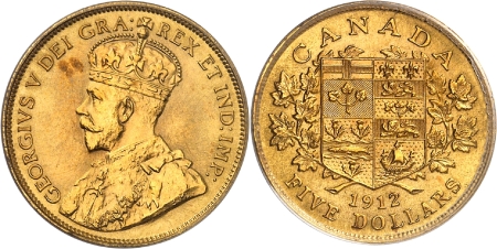 Georges V (1910-1936)  - Epreuve du 5 dollars or - 1912 