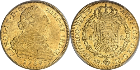 Charles IV (1788-1808) - 8 escudos or - 1789 NR JJ Santa Fe (Bogotá)