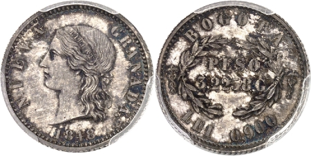 République de Nouvelle-Grenade (1831-1858) - Epreuve en argent sur flan Bruni du peso - 1848 Bogotá