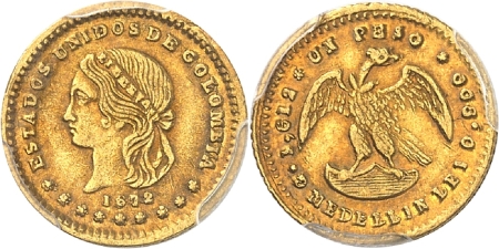 Etats-Unis de Colombie (1880-1886) - Pesos - 1872 Medellin.