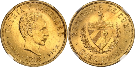 Première République (1902-1962) - 10 pesos or - 1916