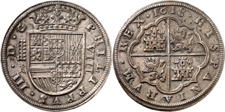 Philippe III (1598-1621)  - 8 réales - 1618 aqueduc Ségovie