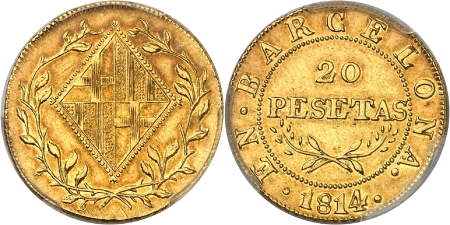 Joseph-Napoléon (1808-1813) - 20 pesetas - 1814 - Barcelone