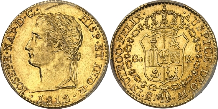 Joseph-Napoléon (1808-1813) - 80 réales or - 1812/1 AJ M Madrid