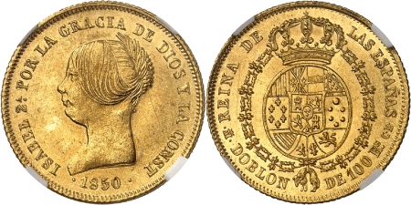 Isabelle II (1833-1868) - 100 réales or - 1850