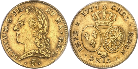 Louis XV (1715-1774) - Double louis d’or de Béarn à la vieille tête - 1774 Pau