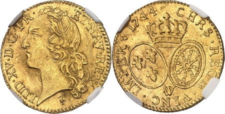 Louis XV (1715-1774) - Louis d'or au bandeau - 1744 W Lille