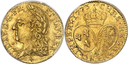 Louis XV (1715-1774)  - Louis d'or à la vieille tête - 1773 A/X Paris - 2ème semestre