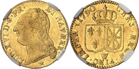 France Louis XVI (1774-1792) - Période Révolutionnaire (1789-1793) Louis d'or à la tête nue - 1790 W Lille - 1er semestre