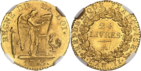 Convention (1792-1795) - 24 livres or - 1793 An II A Paris