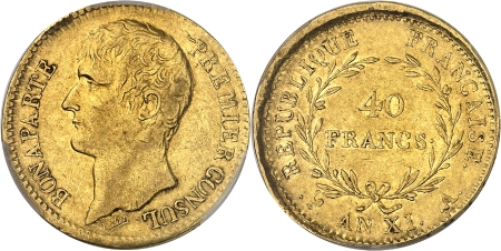 Consulat (1799-1804) - 40 francs or - An XI A Paris
