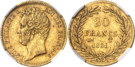 Louis-Philippe Ier (1830-1848) - 20 francs or - 1831 T Nantes