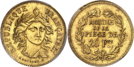 IIème République (1848-1852) - Epreuve de la 20 francs or du concours de 1848 - Leclerc
