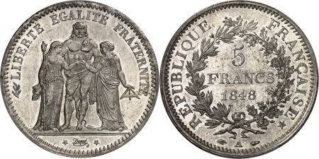 IIème République (1848-1852) - 5 francs - 1848 A Paris