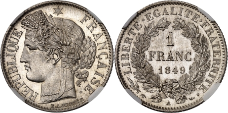 France IIème République (1848-1852) Franc Cérès - 1849 A Paris