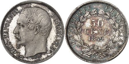 IIème République (1848-1852) - 50 centimes - 1852 A Paris