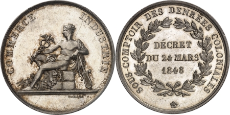 IIème République (1848-1852) - Jeton en argent - 1848 Paris - DOMARD