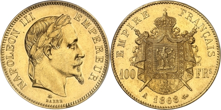 Napoléon III (1852-1870) - 100 francs or - 1868 A Paris