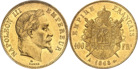 Napoléon III (1852-1870) - 100 francs or - 1868 A Paris