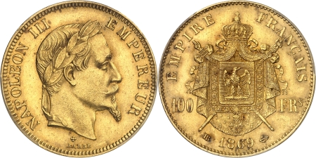Napoléon III (1852-1870) - 100 francs or - 1869 BB Strasbourg