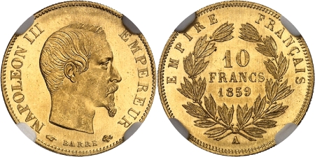 Napoléon III (1852-1870) - 10 francs or - 1859 A Paris
