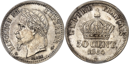 Napoléon III (1852-1870) - 50 centimes - 1864 A Paris