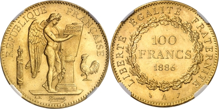 IIIème République (1871-1940) - 100 francs or Génie - 1886 A Paris