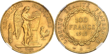 IIIème République (1871-1940) - 100 francs or Génie - 1912 A Paris