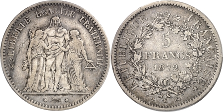 IIIème République (1871-1940)  - 5 francs Hercule - 1872 K Bordeaux