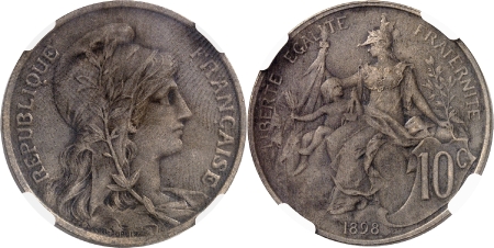 IIIème République (1871-1940) - Epreuve sur flan bruni mat de la 10 centimes Dupuis - 1898