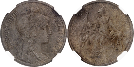 IIIème République (1871-1940) - Epreuve sur flan bruni mat de la 5 centimes Dupuis - 1898