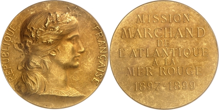 IIIe République (1870-1940) - Médaille en or - mission Marchand en Afrique de l'Est - 1897-1899 Paris