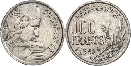 IVème République (1947-1959) - 100 francs Cochet - 1958 Chouette