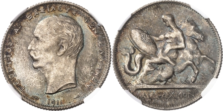 Georges Ier (1863-1913) - 2 drachmes - 1911 Paris