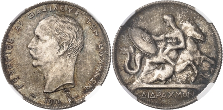 Georges Ier (1863-1913) - 2 drachmes - 1911 Paris