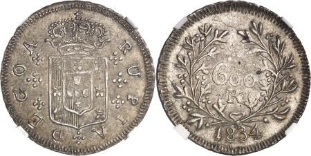 Marie II (1834-1853)  - Epreuve de la 600 Reis - 1834 Goa