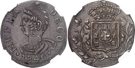 Marie II (1834-1853)  - Roupie - 1840 Goa