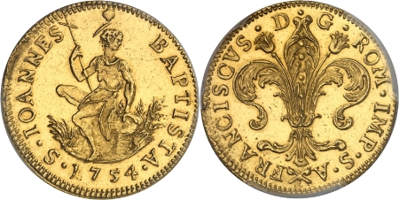 Italie - Toscane - Florence François II (1737-1765) Ruspone or - 1754 Hachettes croisées (Antoine Fabrini)