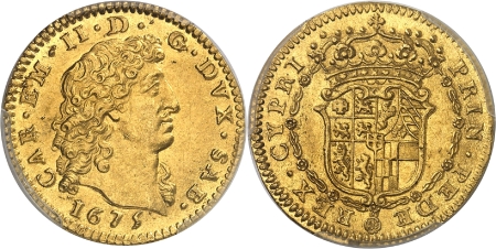 Italie - Savoie Charles Emmanuel II (1638-1675) Doppia or - 1675 Turin