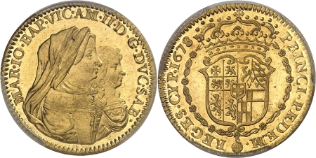 Italie - Savoie Victor Amédée II - Régence (1675-1680) Doppia or - 1678 Turin
