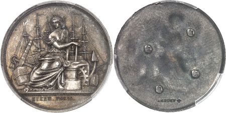 Napoléon III (1852-1870) - Épreuve uniface. Av. du jeton du Comptoir de la Méditerranée, Gay Bazin et Compagnie-Non daté (1856)