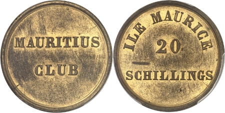 20 schillings Mauritius Club - Non daté (1830-1837)