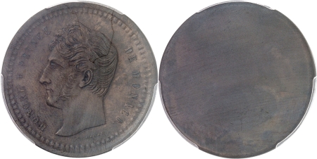 Honoré V (1819-1841)  - Epreuve uniface en bronze de l'avers du décime - 1838 MC
