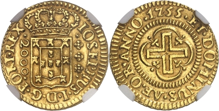 Joseph Ier (1750-1777) - 2.000 reis or - 1755 Lisbonne