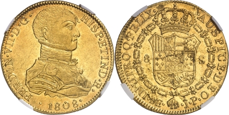 Ferdinand VII (1808-1833) - 8 escudos or - 1808 JP Lima
