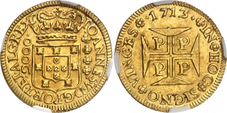 Jean V (1706-1750) - 2.000 reis or - 1713 P Porto