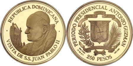 (1865-1916/1924 à nos jours) - Epreuve sur flan bruni du 250 pesos or - 1979