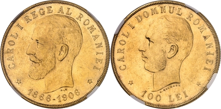 Charles Ier (1866-1914) - 100 lei or - 1906 Bruxelles